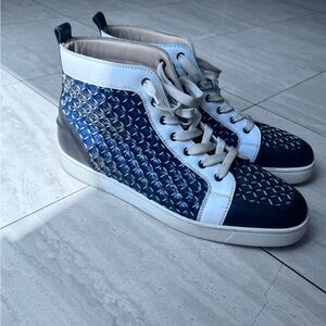 VINTAGE CHRISTIAN LOUBOUTIN SNEAKER NAVY BLUE & WHITE